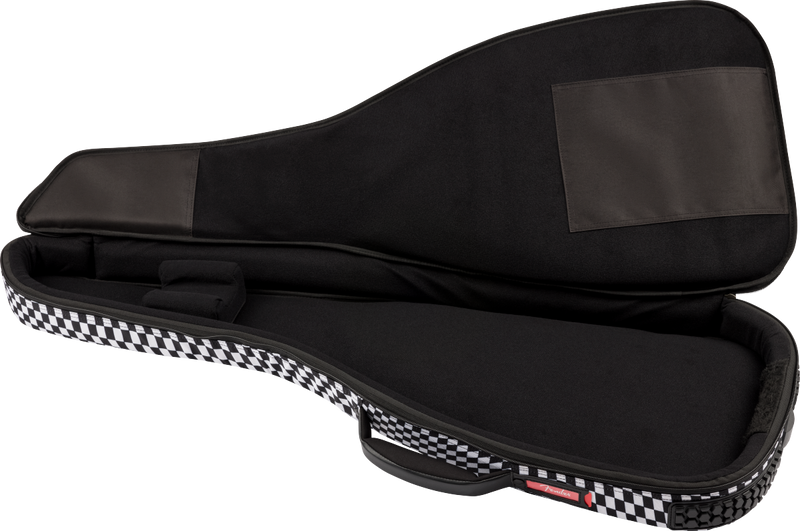 Load image into gallery viewer, Electric guitar case with wavy checkerboard pattern