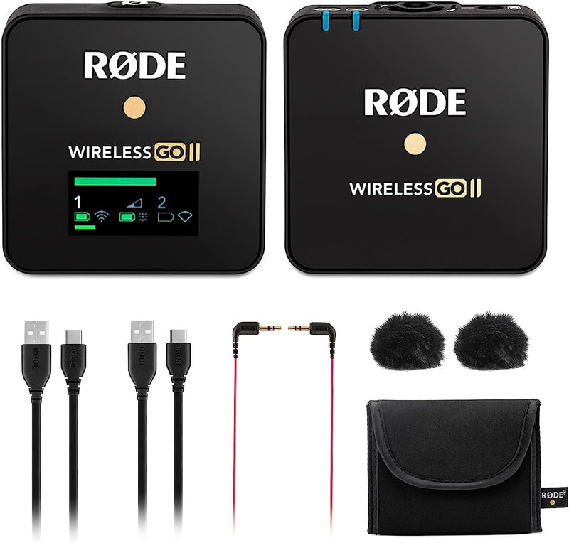 Load image into gallery viewer, RODE / WIRELESS GO 2 SINGLE / 2 channel 2.4gHz wireless system, built-in microphone, TRS jack for external microphone, rechargeable batteries inc.