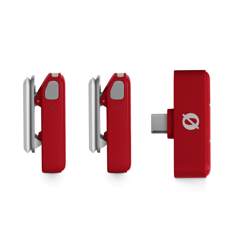 Load image into gallery viewer, Ensemble de 2 microphones sans fils ultracompact pour téléphones intelligents USB-C (Rouge)