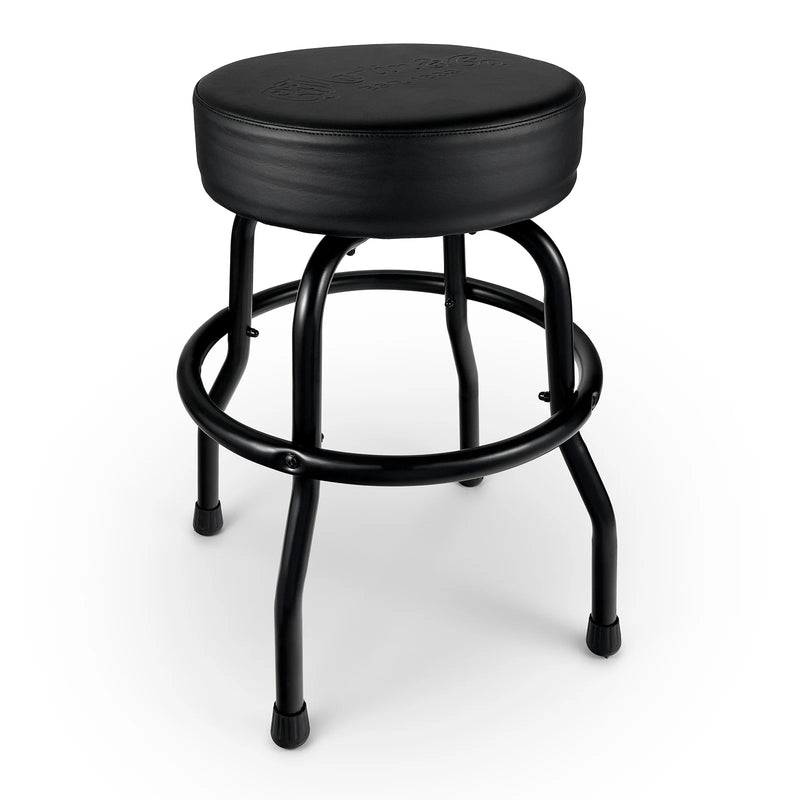 Load image into gallery viewer, MGear, tabouret de bar rotatif , base noire, logo noir/noir 24”