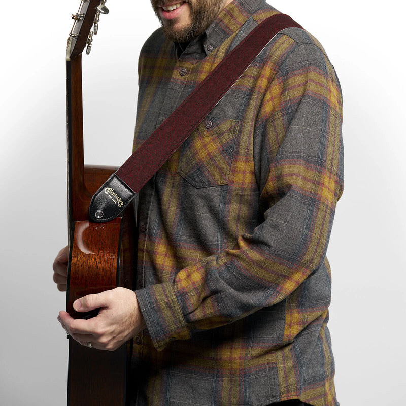 Load image into gallery viewer, Courroie Éco-responsable fabriquée à partir de “Seawool”-Tweed Bordeaux