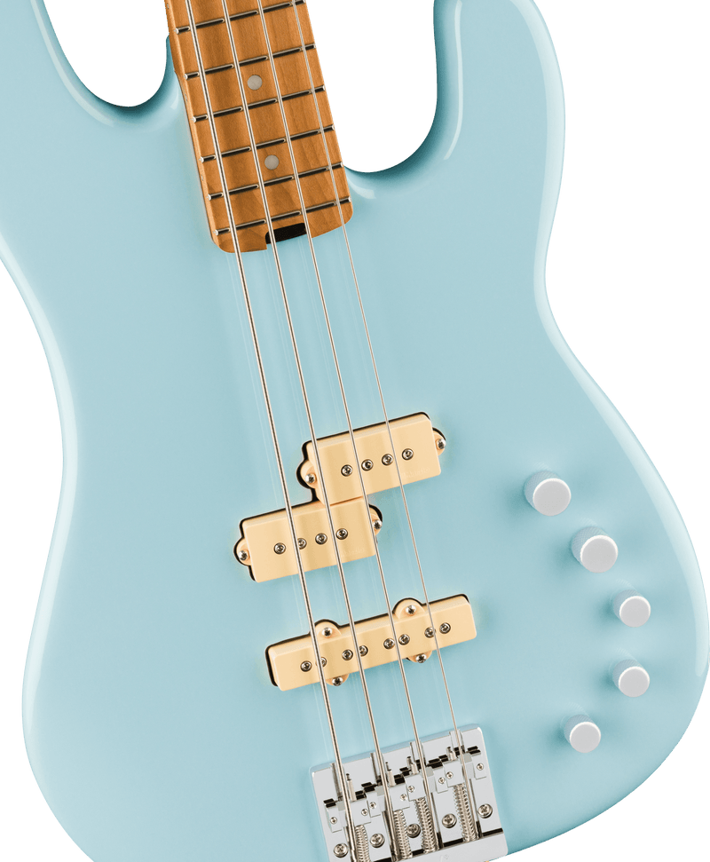 Chargez l'image dans la visionneuse de la galerie, Basse Pro-Mod San Dimas PJ IV à touche en érable torréfié (fini Sonic bleu) (pas d’étui)