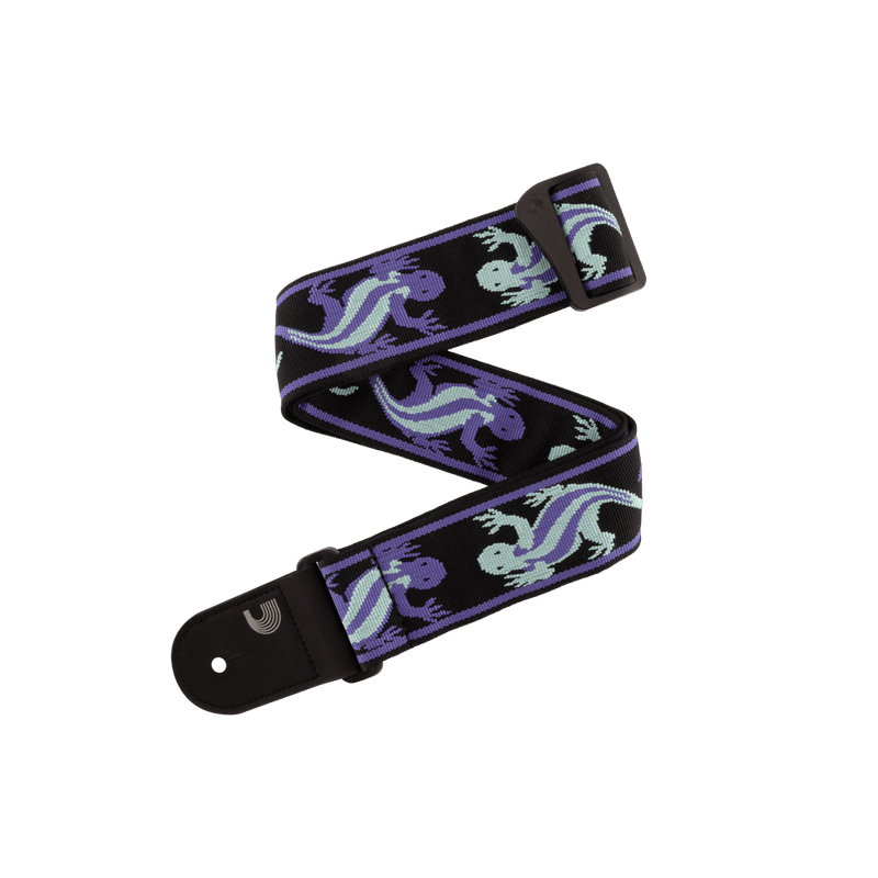 Chargez l'image dans la visionneuse de la galerie, Courroie noire , Vintage "planet waves" Lézard (Vert-Violet)