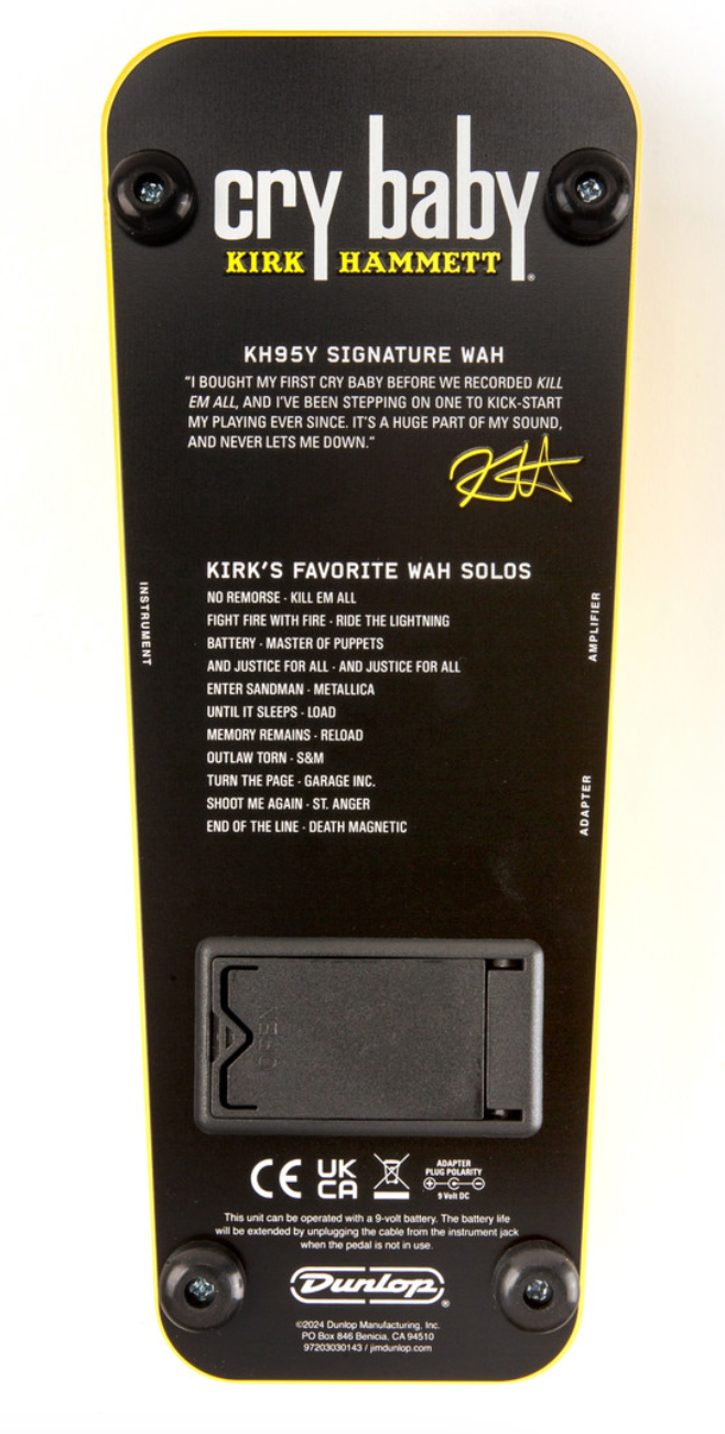 Load image into gallery viewer, Pédale de Wha Wha Kirk Hammett Cry Baby édition jaune étincelles