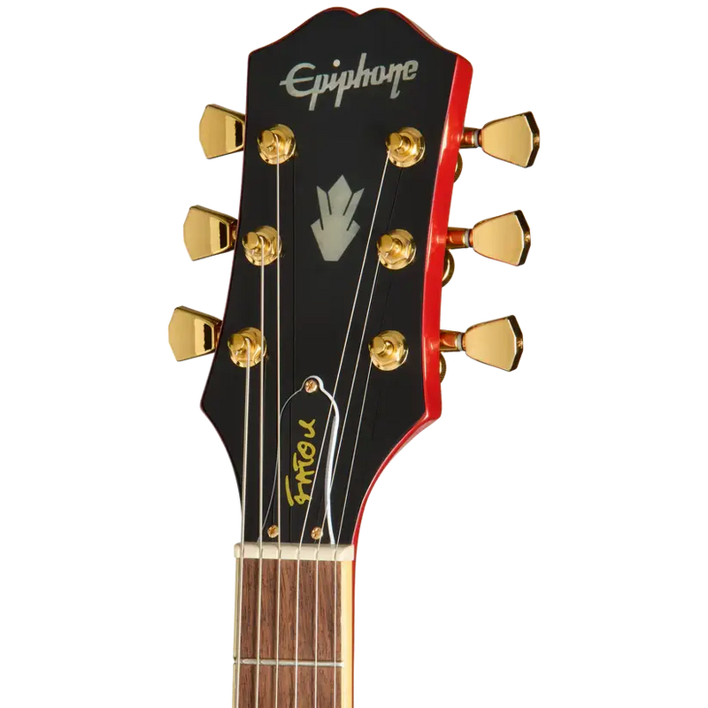 Load image into gallery viewer, Epiphone SG modèle Fatoumata Diawara (finition rouge braise avec illustration malienne, étui rigide inclus)
