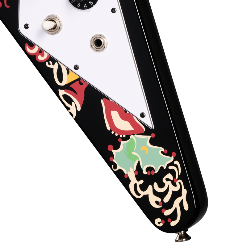 Chargez l'image dans la visionneuse de la galerie, JimiHendrixTM "LoveDrops"FlyingV,Ebony avec graphismes psychédéliques Édition Limitée avec étui rigide