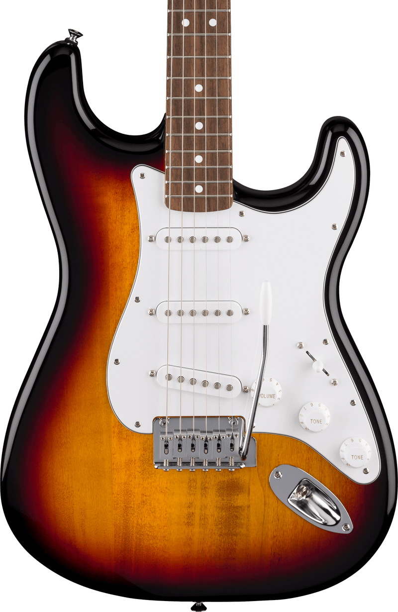 Load image into gallery viewer, Guitare électrique, Stratocaster® standard Touche en laurier, plaque de protection blanche, finition sunburst 3 couleurs