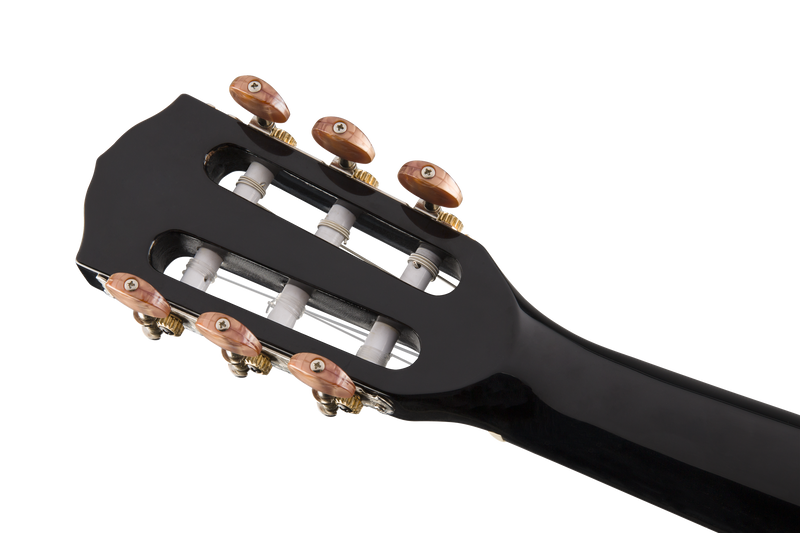 Load image into gallery viewer, Guitare classique, CN-140SCE Guitare fine en nylon, touche en noyer, noire avec étui rigide