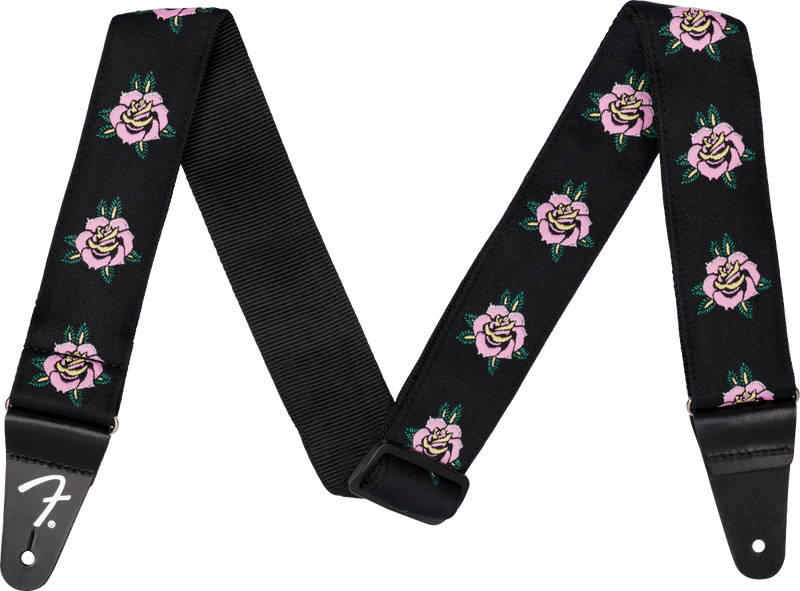 Chargez l'image dans la visionneuse de la galerie, Courroie 2” en jacquard tissé à motif de roses et doublée de nylon tubulaire résistant-Rose