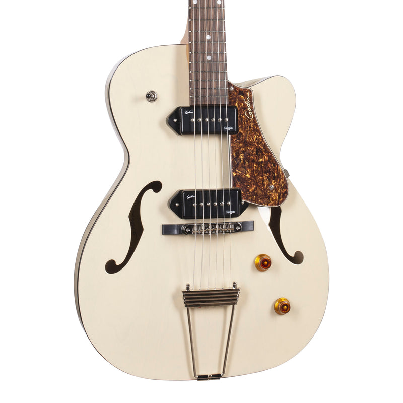 Load image into gallery viewer, Guitare électrique 5e Ave TL Kingpin P90 Crème Translucide HG avec étui