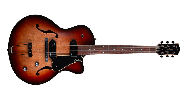 Chargez l'image dans la visionneuse de la galerie, guitare électrique hollow body de la série Godin Century Maho Éclat de Cognac EQ, touche Ébène, Table Cèdre Massif,étui souple inclus