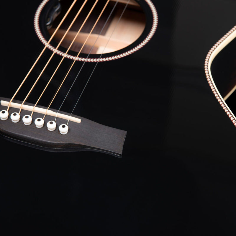 Chargez l'image dans la visionneuse de la galerie, Guitare acoustique, Connaisseur MJ Satina RW, Mini-Jumbo-Noire (avec étui rigide)