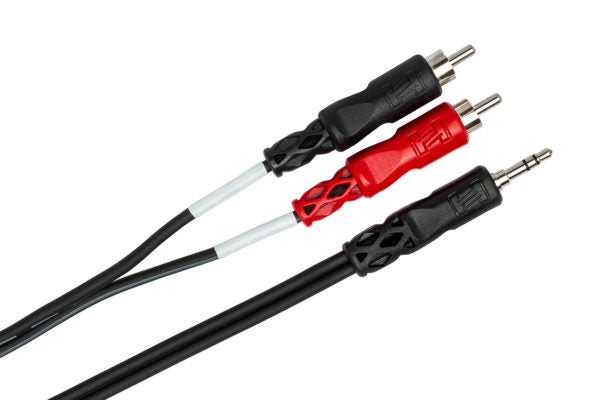 Load image into gallery viewer, câble 1/8 stereo à (2x) rca mâle de 3pieds