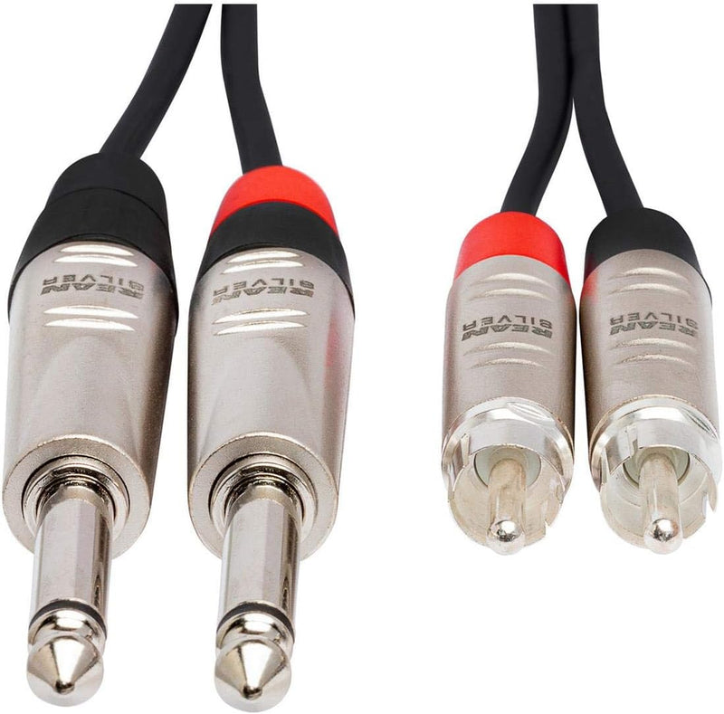 Load image into gallery viewer, Câble double tête de lecture en métal 1/4" - RCA 20 pieds