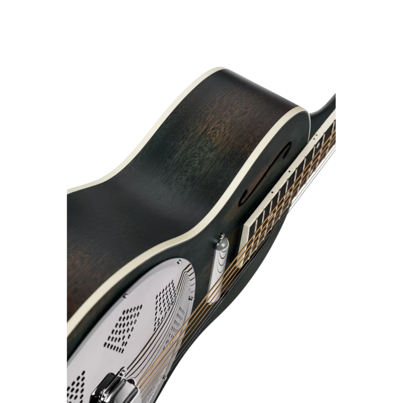 Load image into gallery viewer, RESONATOR GUITAR ACAJOU DÉTRESSÉ SATIN DENIM (pas d’étui)