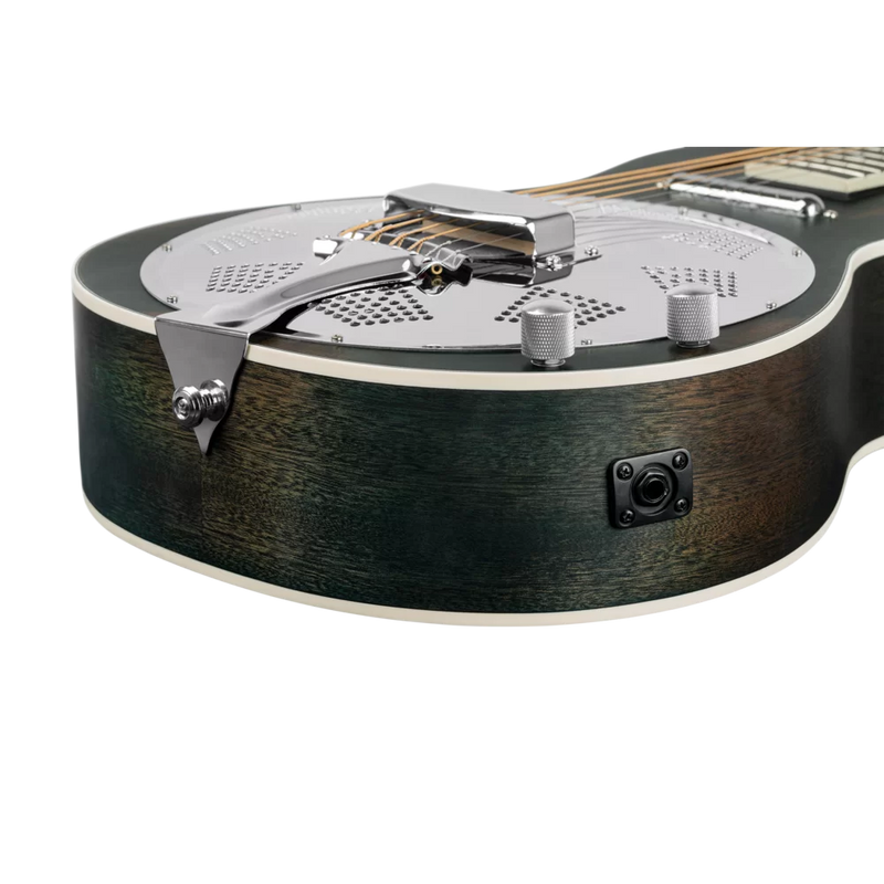 Load image into gallery viewer, RESONATOR GUITAR ACAJOU DÉTRESSÉ SATIN DENIM (pas d’étui)