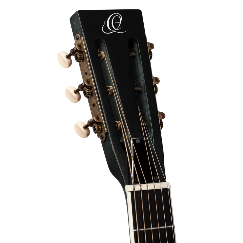 Load image into gallery viewer, RESONATOR GUITAR ACAJOU DÉTRESSÉ SATIN DENIM (pas d’étui)