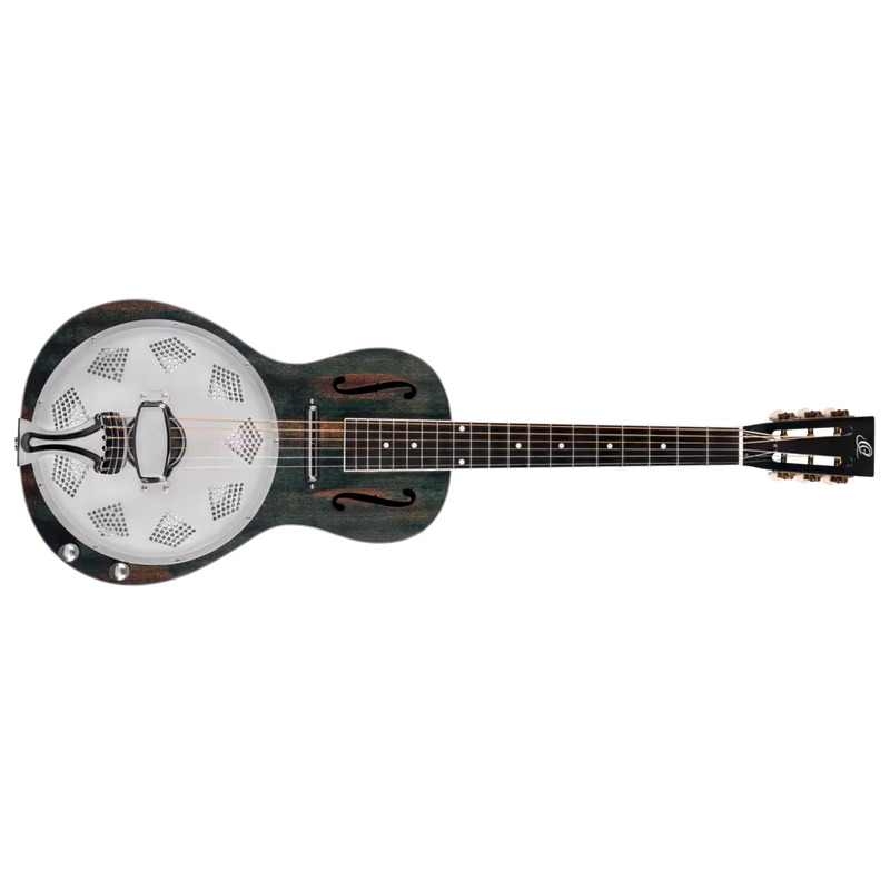 Load image into gallery viewer, RESONATOR GUITAR ACAJOU DÉTRESSÉ SATIN DENIM (pas d’étui)