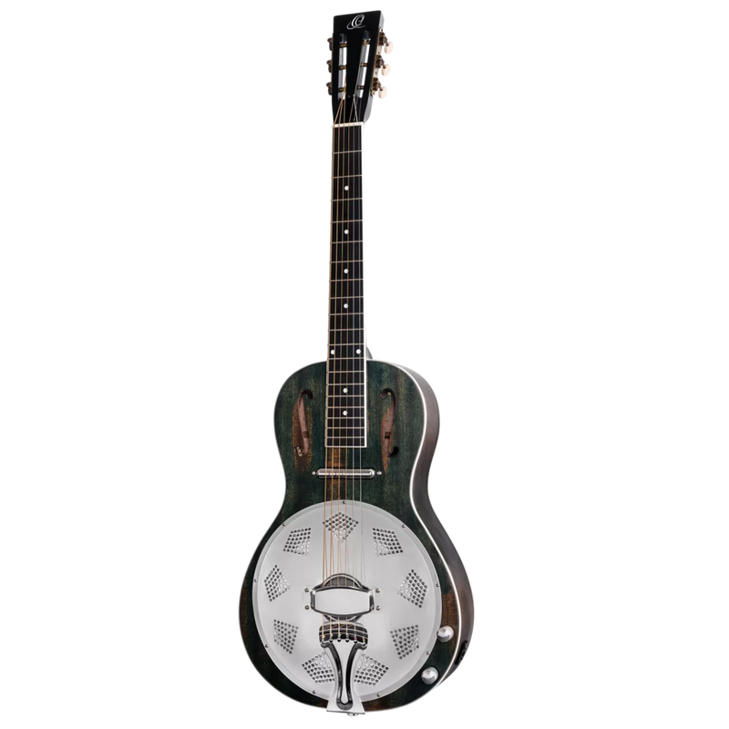 Load image into gallery viewer, RESONATOR GUITAR ACAJOU DÉTRESSÉ SATIN DENIM (pas d’étui)