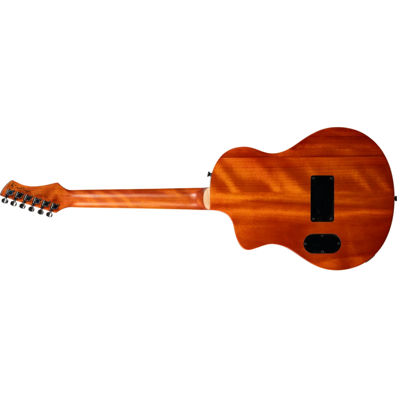 Chargez l'image dans la visionneuse de la galerie, Guitare TourPlayer Series 4/4 à cordes nylon 6 cordes + housse professionnelle, finition noir éclatant,Corps Épicéa massif avec placage en érable ondé