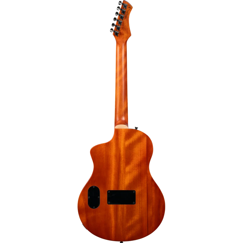 Chargez l'image dans la visionneuse de la galerie, Guitare TourPlayer Series 4/4 à cordes nylon 6 cordes + housse professionnelle, finition noir éclatant,Corps Épicéa massif avec placage en érable ondé