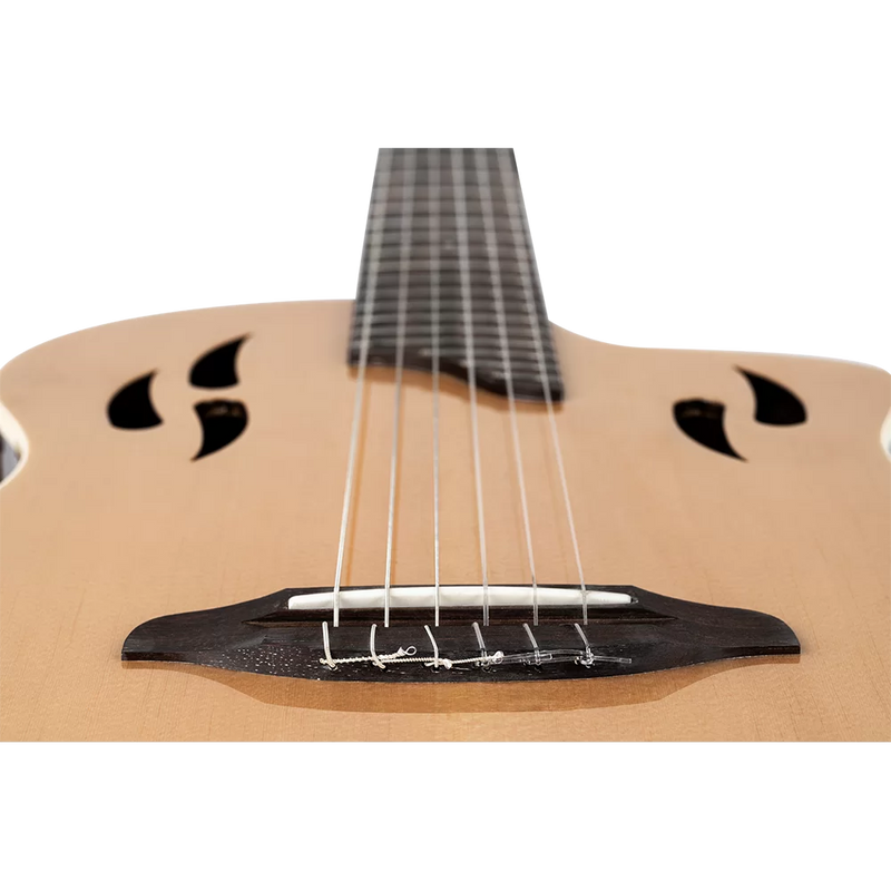 Load image into gallery viewer, GUITARE TAILLE RÉELLE EN OKOUME MASSIF NATUREL