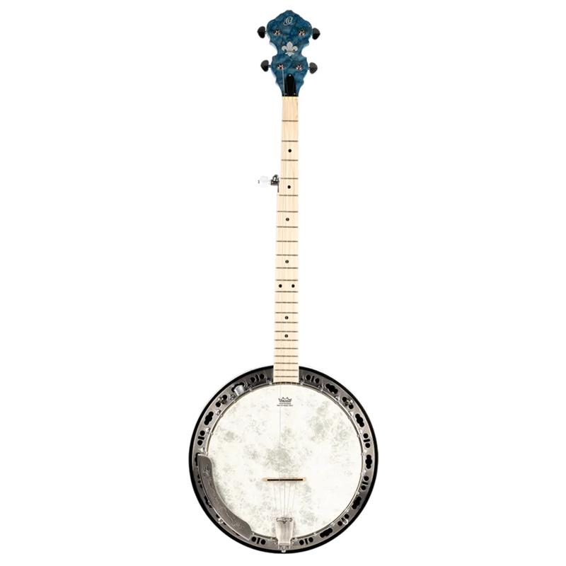 Load image into gallery viewer, Banjo 5 cordes en Érable, finition Bleu translucide, série Falcon (avec étuis)