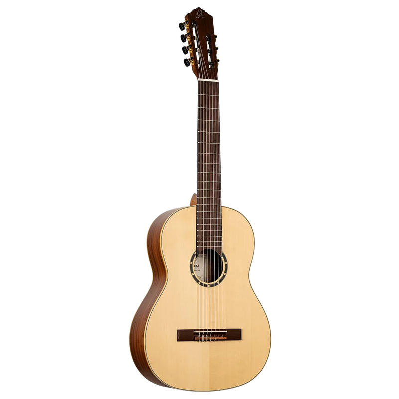 Load image into gallery viewer, Guitare classique 7 cordes pleine grandeur en épicéa massif/sapelli naturel