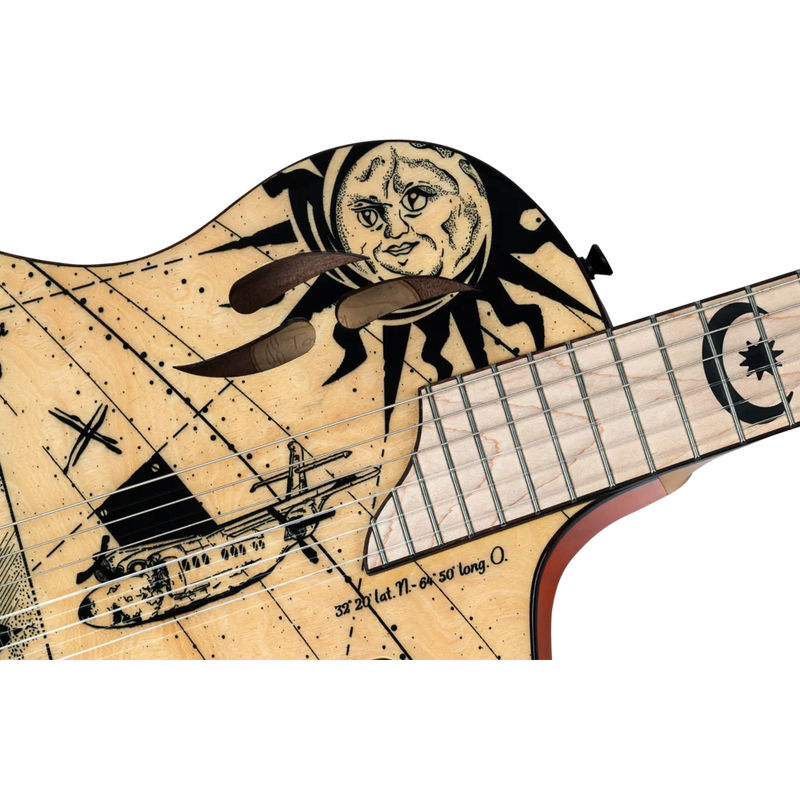 Chargez l'image dans la visionneuse de la galerie, Guitare classique/électrique SÉRIE TOURPLAYER, GUITARE TAILLE NORMALISE EN OKOUMÉ MASSIF/ÉRABLE FLAMBÉ, DESIGN BERMUDA