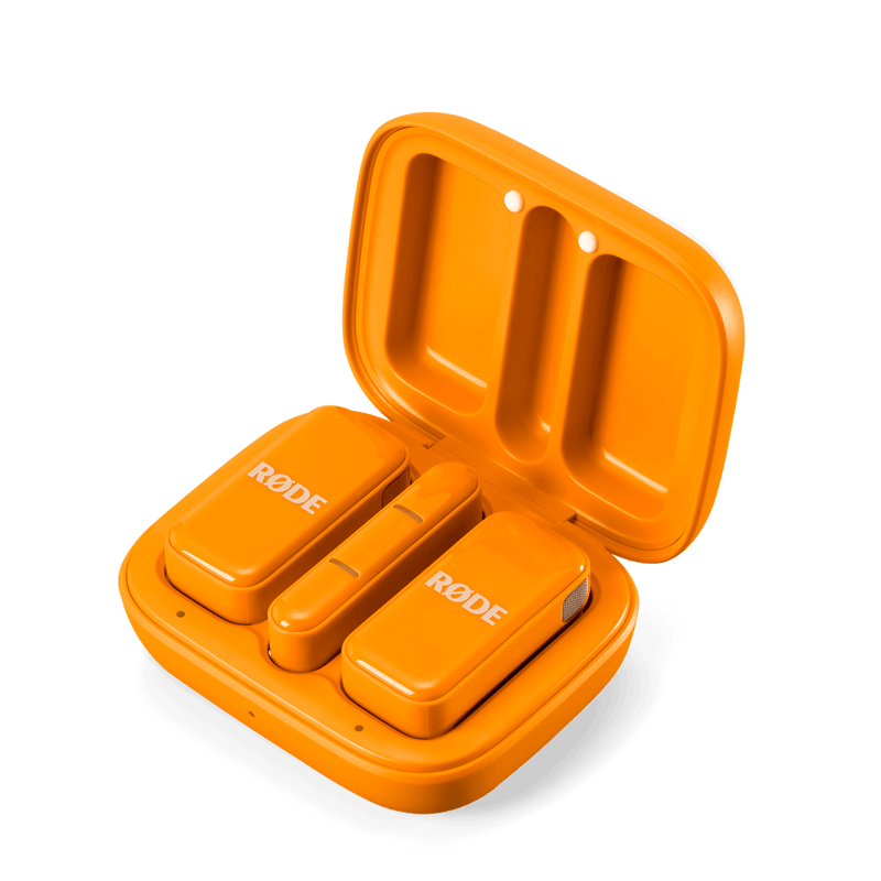 Chargez l'image dans la visionneuse de la galerie, Ensemble de 2 microphones sans fils ultracompact pour téléphones intelligents USB-C (Orange)