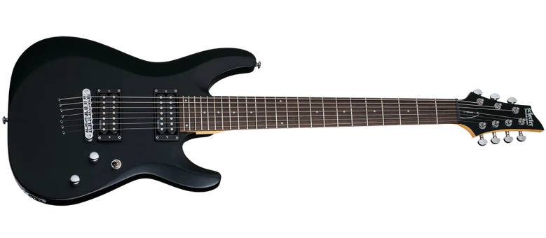 Load image into gallery viewer, Guitare électrique, C-7 Deluxe 7 Cordes, Noir Satiné (pas d’étui)