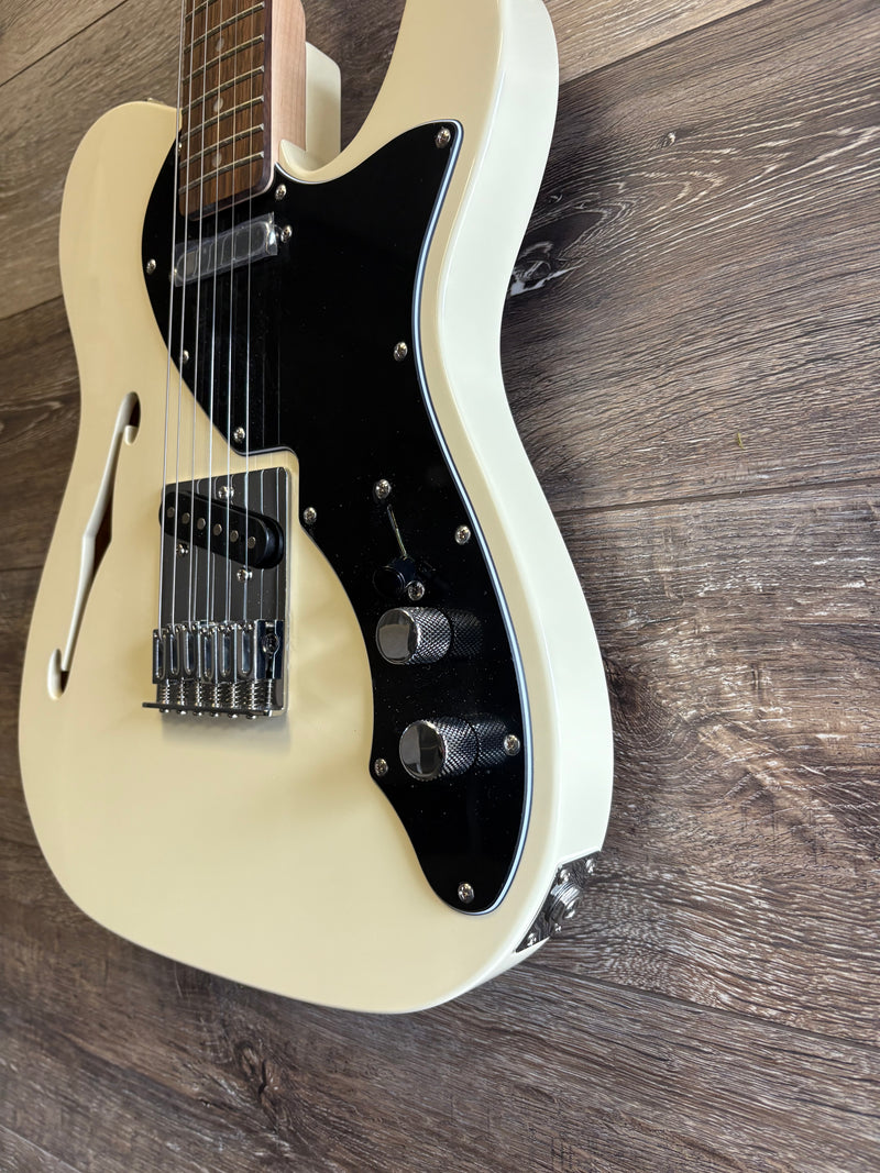 Chargez l'image dans la visionneuse de la galerie, B-STOCK (légèrement endommagé en usine),Guitare Électrique AFFINITY SERIES™ TELECASTER® THINLINE Touche Laurel, Pickguard noir, blanc olympique