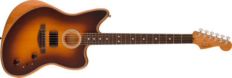 Load image into gallery viewer, "Acoustasonic® Player Jazzmaster®" guitar, "Rosewood Fingerboard", 2 "Sunburst" colors with Deluxe soft case