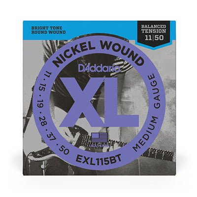 Chargez l'image dans la visionneuse de la galerie, Cordes de guitare électrique D'Addario EXL115BT Nickel Wound, tension équilibrée Medium, 11 - 50 - Drummond Musique