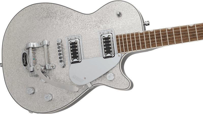 Load image into gallery viewer, Guitare électrique, G5230T ELECTROMATIC® SPARKLE JET™ FT SINGLE - CUT AVEC BIGSBY® Touche en laurier, Silver Sparkle - Drummond Musique