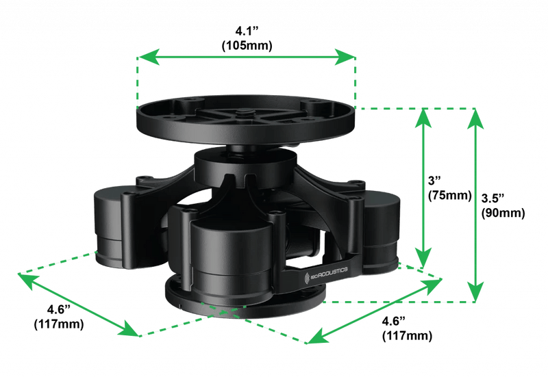 Load image into gallery viewer, V120 MOUNT, isolation acoustique pour les enceintes suspendues aux murs ou aux plafonds 4.6" x 4.6" x 3.5" 40 lbs (18.1 kg) - Drummond Musique