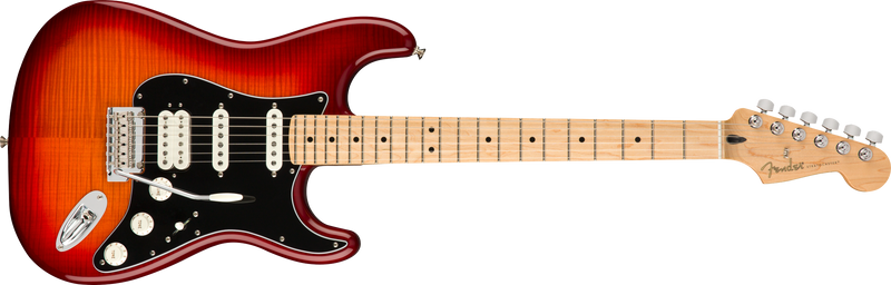 Load image into gallery viewer, Electric guitar, "Player Stratocaster, HSS plus top", maple fingerboard, "aged cherry burst" finish, no case