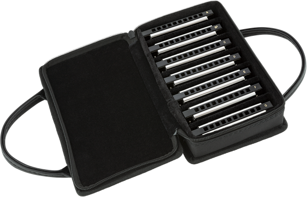 Load image into gallery viewer, FENDER / 099-0701-049 / Set of 7 Blues Deluxe Harmonicas with Case