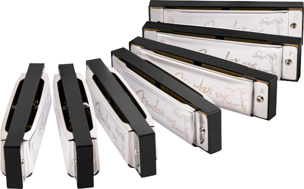 Load image into gallery viewer, FENDER / 099-0701-049 / Set of 7 Blues Deluxe Harmonicas with Case
