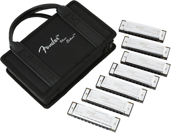 Load image into gallery viewer, FENDER / 099-0701-049 / Set of 7 Blues Deluxe Harmonicas with Case