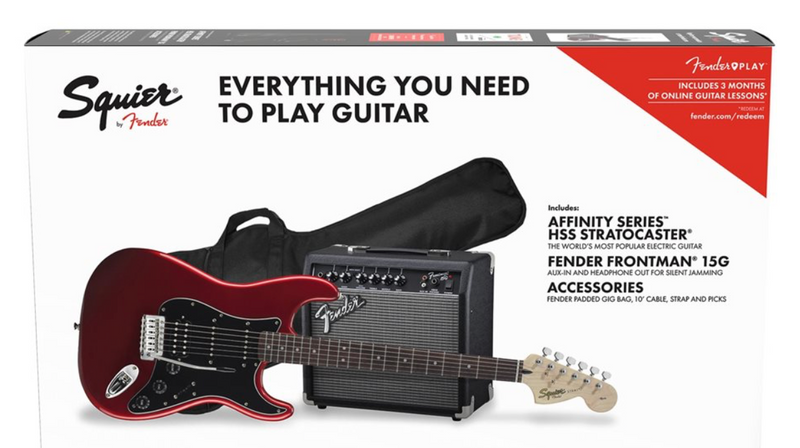 Chargez l'image dans la visionneuse de la galerie, Guitare électrique, Affinity Strat HSS with Fender Frontman 15G, Candy Apple Red