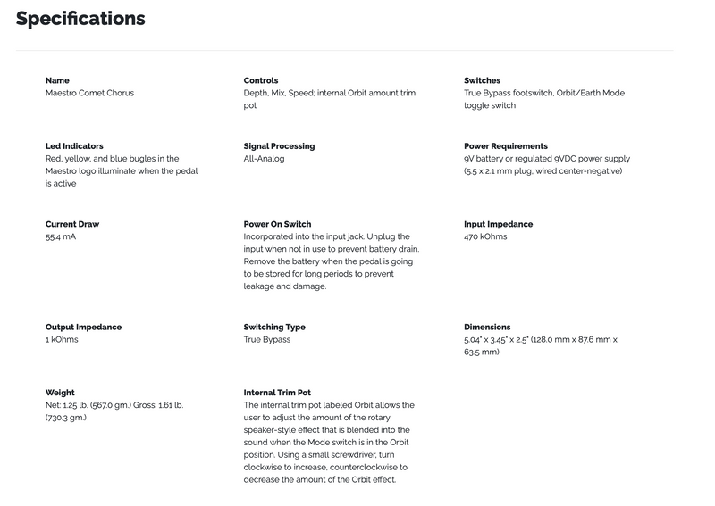 Load image into gallery viewer, MAESTRO / MOCCCP / Comet Chorus Maestro effects pedal
