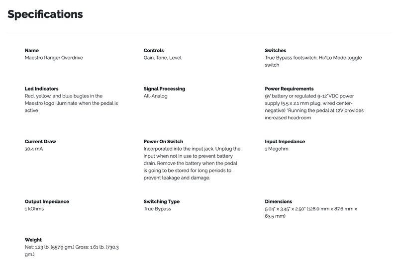 Load image into gallery viewer, MAESTRO / MOCROP / Maestro Ranger Overdrive effects pedal
