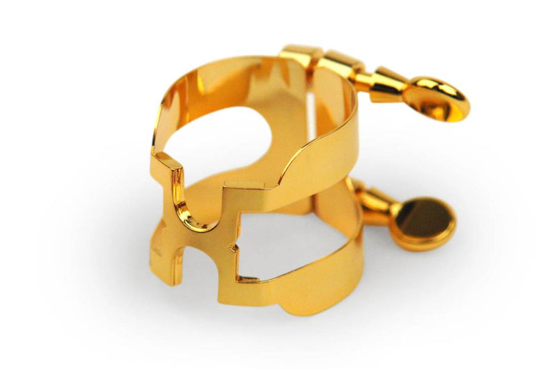 Load image into gallery viewer, H ligature and cap for alto saxophone - Gold plated
