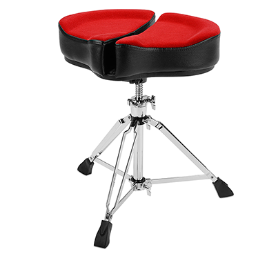 Load image into gallery viewer, AHEAD / SPG-R3 / drum bench with red “spanal-G” series seat with 3-legged base