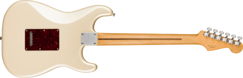 Load image into gallery viewer, Electric guitar, &quot;PLAYER PLUS STRATOCASTER®&quot; left-handed, maple fingerboard, &quot;Olympic Pearl&quot; Deluxe soft case
