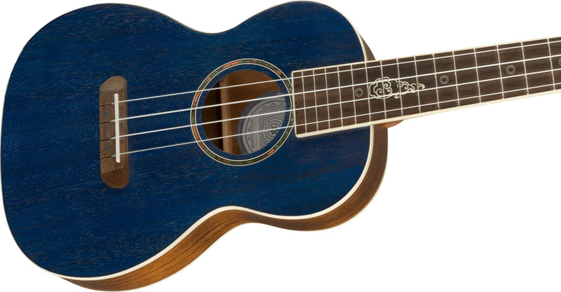 Load image into gallery viewer, FENDER / 097-1752-127 / Dhani Harrison-Sapphire Blue Ukulele with Soft Case 
