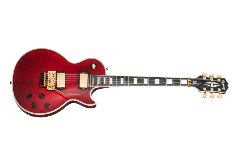 Chargez l&#39;image dans la visionneuse de la galerie, Guitare électrique Epiphone Alex Lifeson Les Paul Custom Axcess -rouge ruby, avec étui rigide
