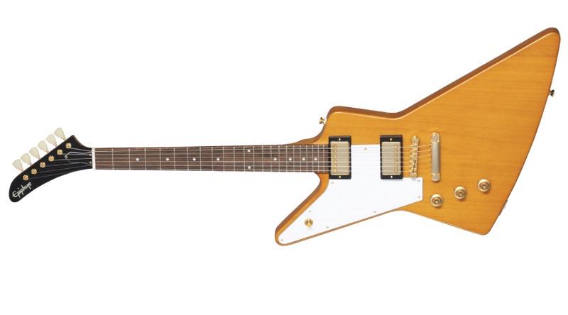 Load image into gallery viewer, Left-handed &quot;1958 Korina Explorer&quot; electric guitar with hard case
