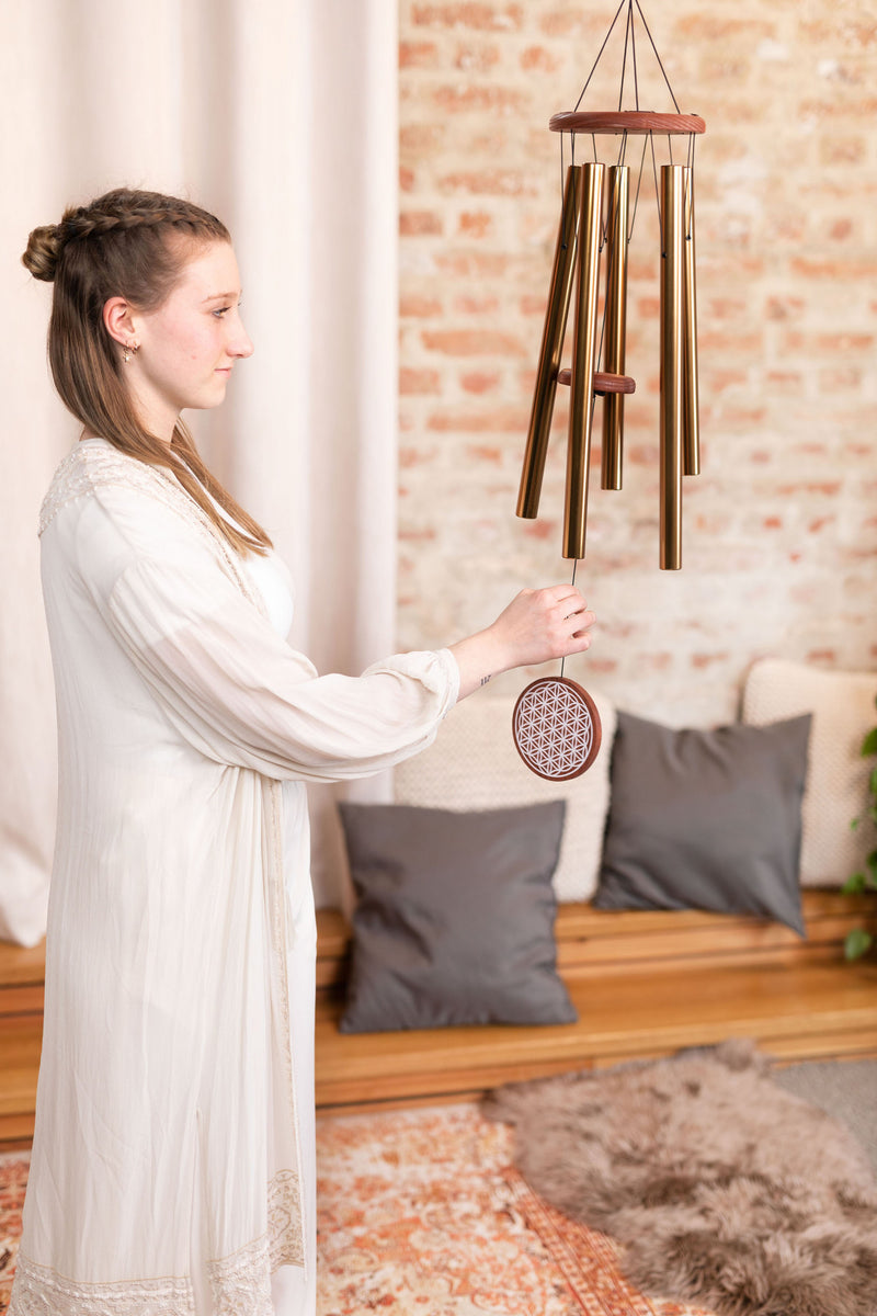 Load image into gallery viewer, MEINL PERCUSSION / FOLMC36B / Flower of Life meditation chime, 36&quot; / 90 cm, 432 Hz, Bronze
